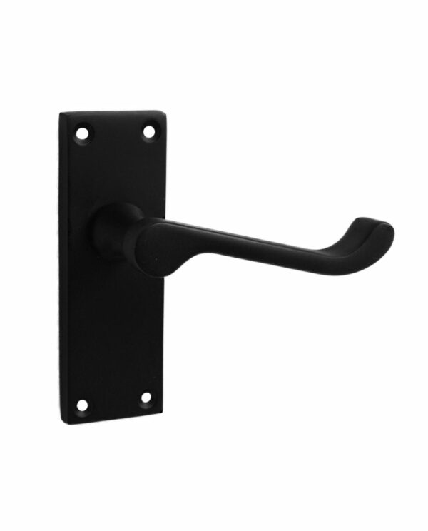 Victorian Scroll Lever Latch Matt Black