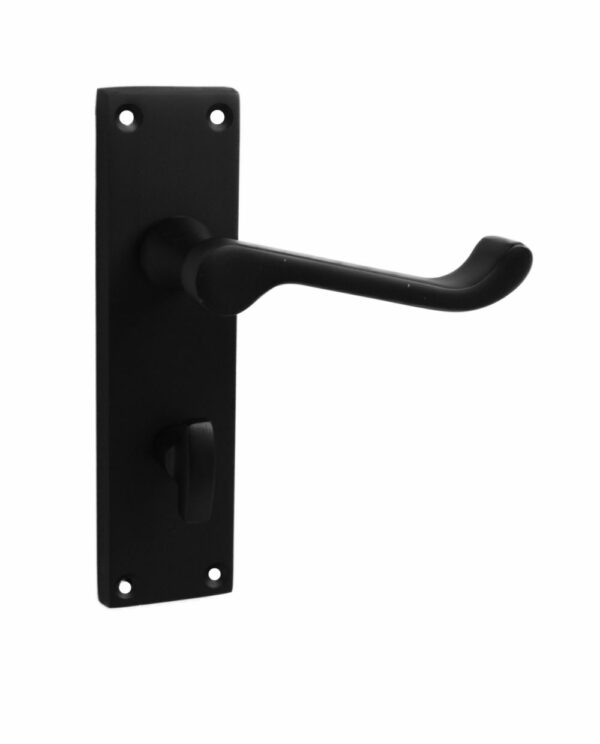 Victorian Scroll Lever Bathroom Matt Black