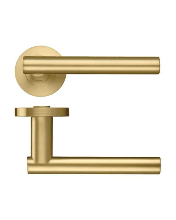 ZPZ090-FSB-LUCCA LEVER ON ROUND ROSE