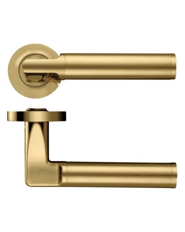 ZPZ030-FSB-MILAN LEVER ON ROUND ROSE